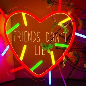 Friends Don’t Lie Neon Sign Heart Night Light Room Wall Decor